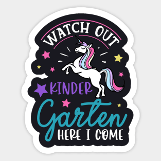 Watch Out Kindergarten Here I Come | Funny First Day of School Teacher Girls & Boys Sticker